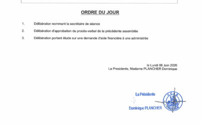 Avis de réunion du CCAS séance du vendredi 19 juin 2026 à 18h30