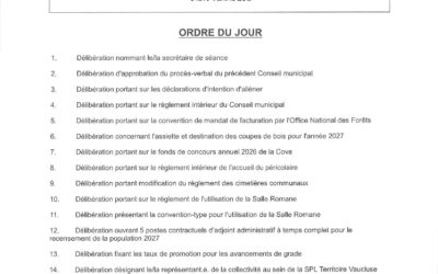 Avis de réunion du Conseil jeudi 27 août 2026